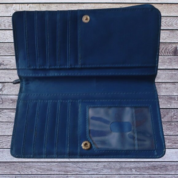 Women's Blue Hearts Love Colorful Bifold Wallet Credit Card - Picture 4 of 6